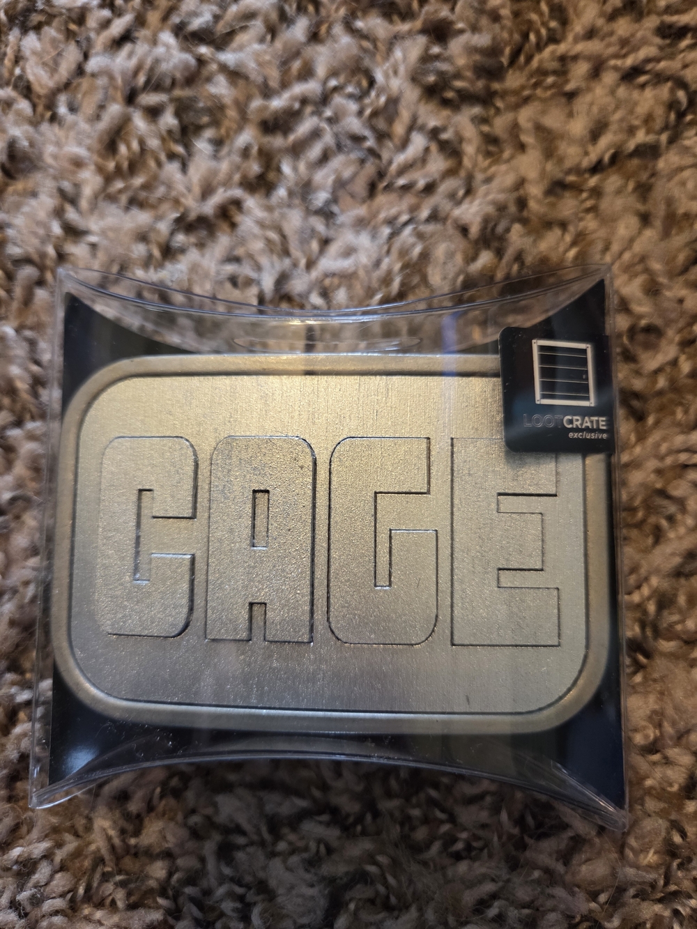 CAGE Metal Collector's Belt Buckle - Silver